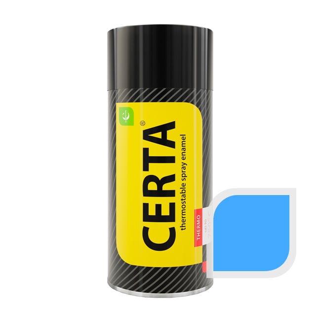 Термостойкая краска эмаль CERTA (Церта), цв. голубой, до 400 °C (аэрозоль 520 мл.)